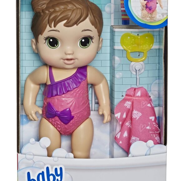 Baby Alive Splash\'n Snuggle Baby Brown Hair Doll For Water Play, With Accessori - Picture 6 of 6